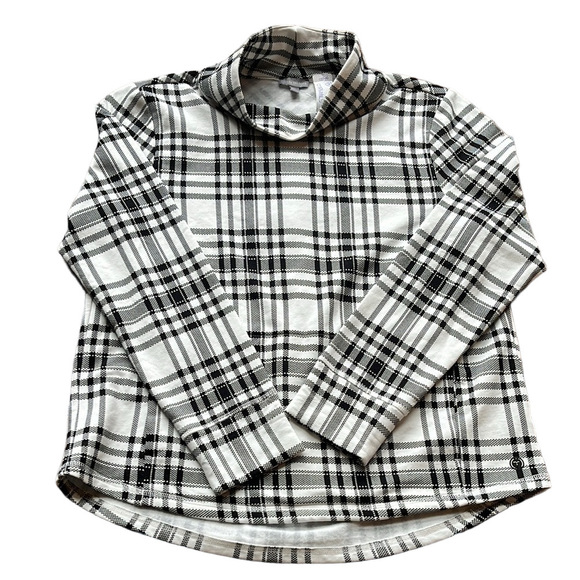 Talbots Tops - Talbots Black and White Plaid Turtleneck Top - Size Medium